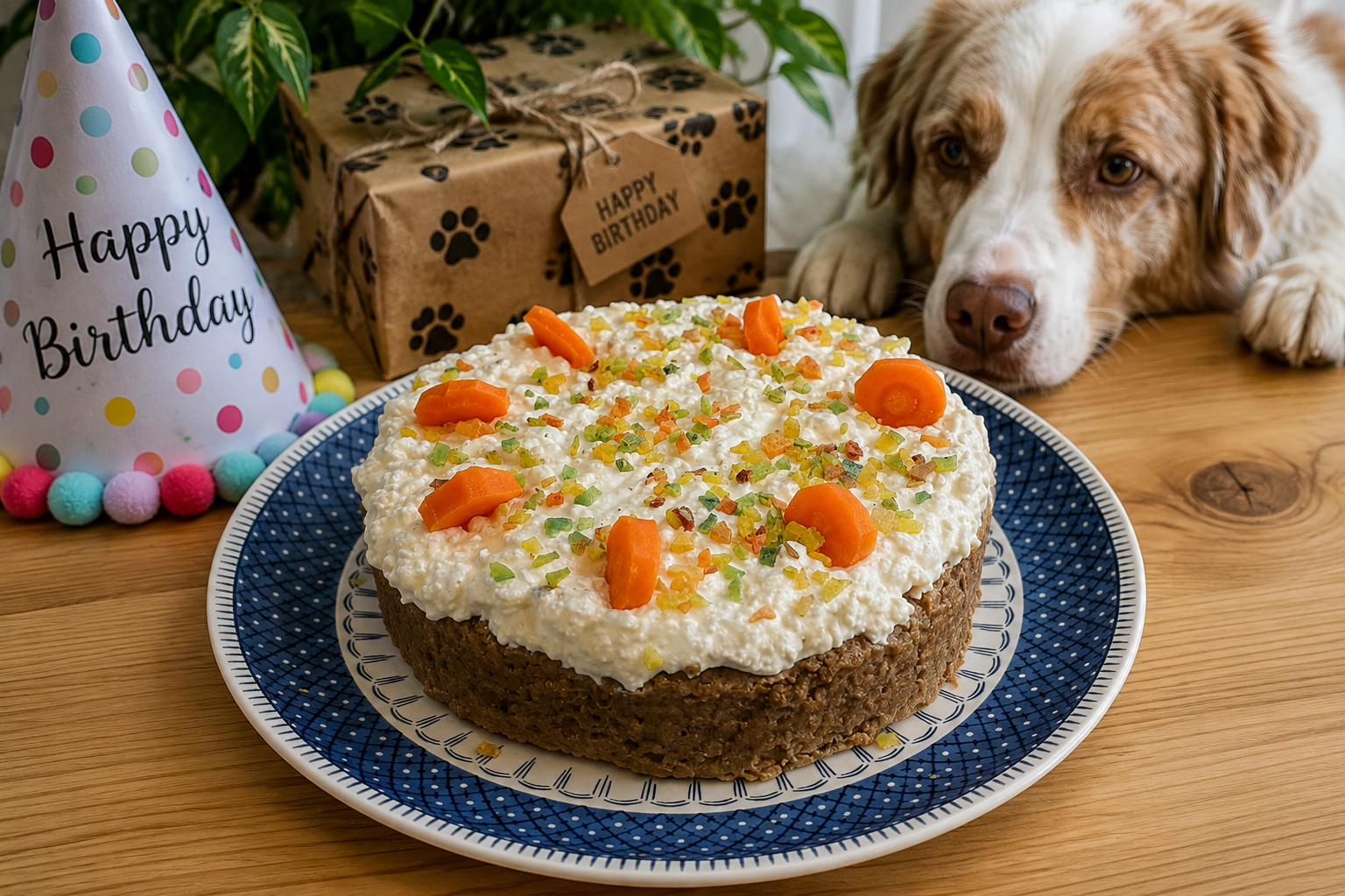 Hackfleisch-Hundetorte mit Hokkaido